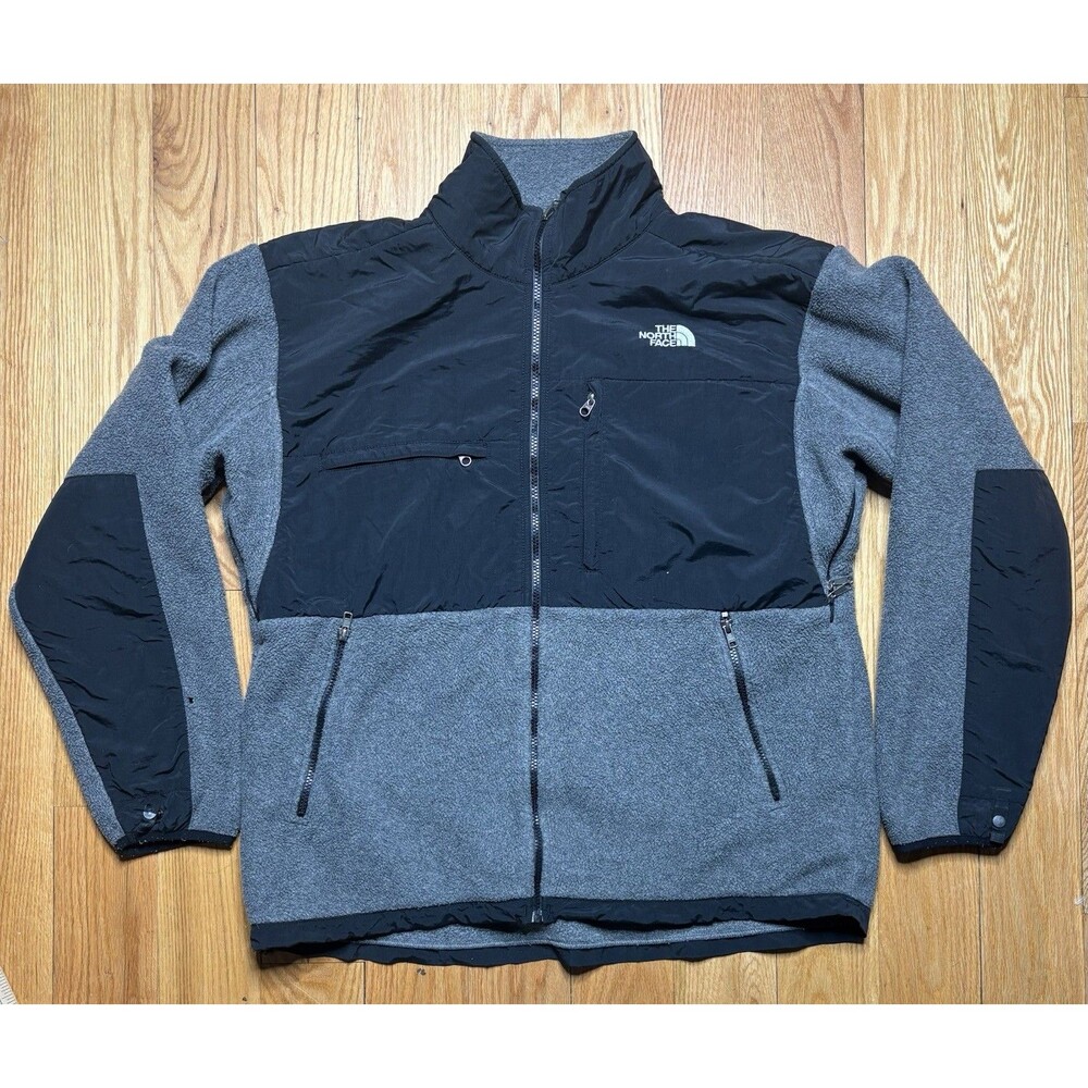 The North Face Men’s Polartec Denali Gray Black Full Zip Fleece Jacket Size XL